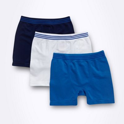 Boy's pack of three blue seam free trunks                                                                                       