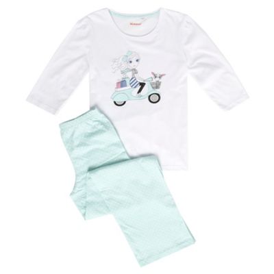 bluezoo Aqua scooter print girls pyjamas