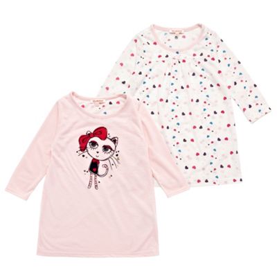 Girls Pack Of Two Printed Jersey Nightdresses