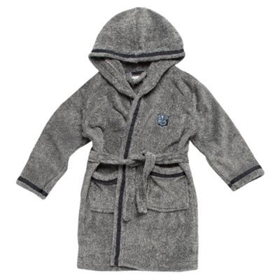 Boys Grey Marl Hooded Dressing Gown