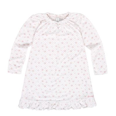 Girls White Rose Print Nightdress