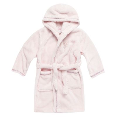 Girls light pink fleece dressing gown