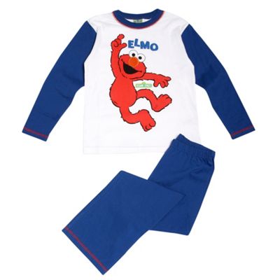 Boys Blue Elmo Printed Pyjamas