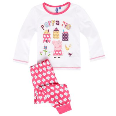 Girls Pink Peppa Pig Pyjamas