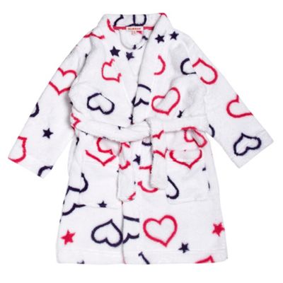 Girls Heart Fluffy Dressing Gown