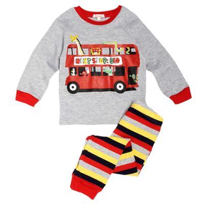 Boys Grey Bus Printed Pyjamas