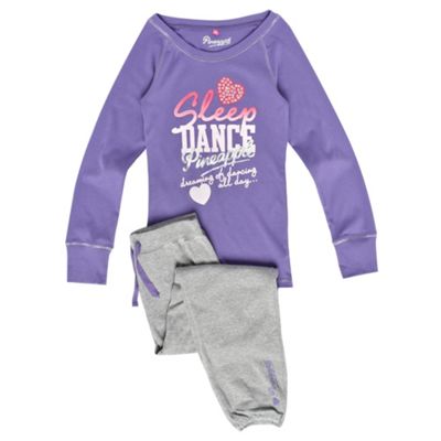 Girls Purple And Grey Dance Pyjamas