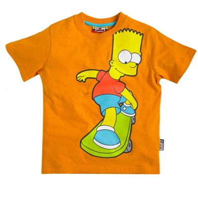 Orange Simpsons skateboard t-shirt