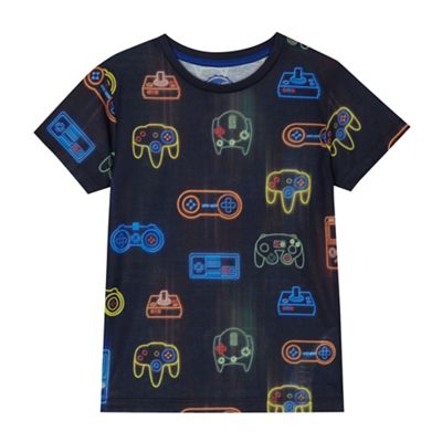 bluezoo - Boys' navy games console t-shirt