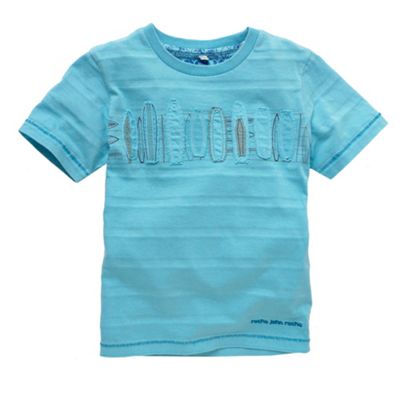 Turquoise surf applique t shirt