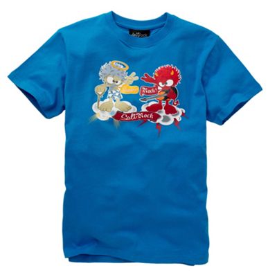 Blue scissors and rock t-shirt