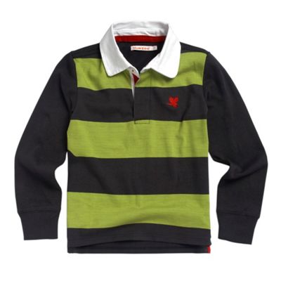 bluezoo Grey striped rugby shirt