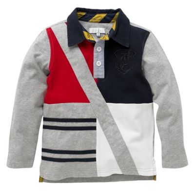 J by Jasper Conran Grey cut and sew rugby shirt