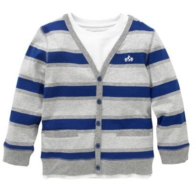 Blue jersey cardigan and t-shirt set