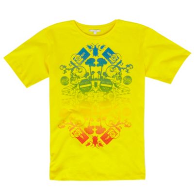 Yellow boys rainbow print t-shirt