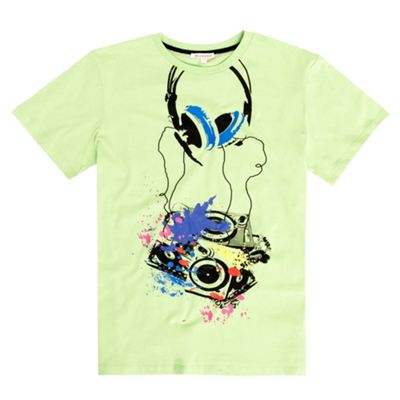 bluezoo Green boys headphones t-shirt