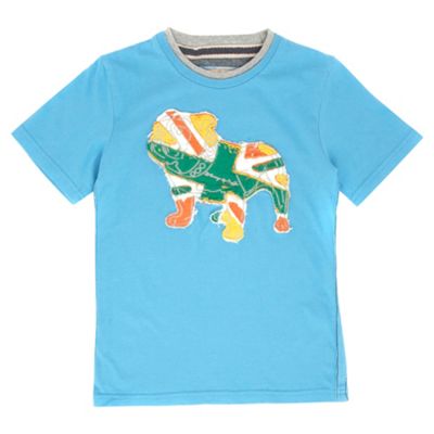 Turquoise boys bulldog t-shirt