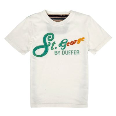 St George by Duffer Boys white appliqued logo t-shirt