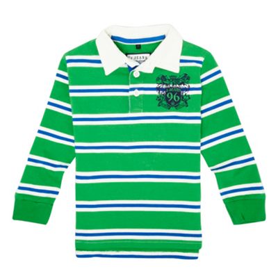 Green striped boys rugby shirt