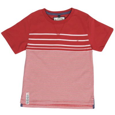 J by Jasper Conran Boys red striped t-shirt