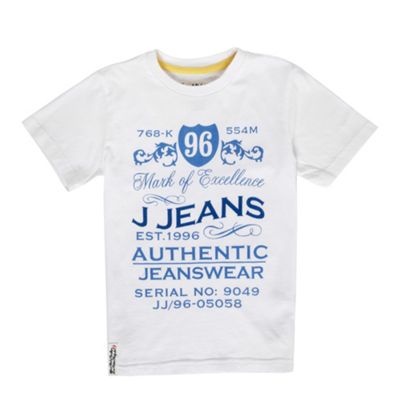 J by Jasper Conran Boys white textured logo t-shirt