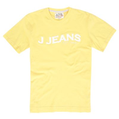 Boys yellow logo print t-shirt