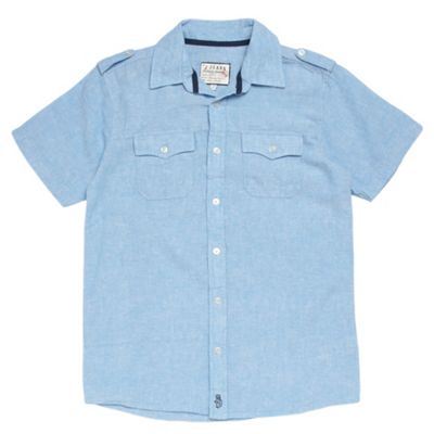 Boys Light Blue Linen Shirt