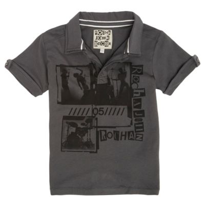 Grey boys double collar t-shirt