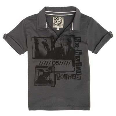 Rocha.John Rocha Grey boys double collar t-shirt