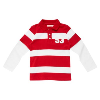 bluezoo Red boys rugby shirt
