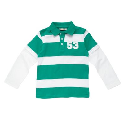 bluezoo Green boys rugby shirt