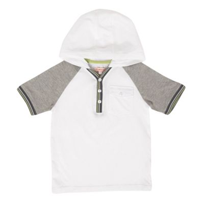 White and grey boys hooded t-shirt