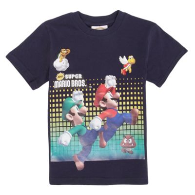 Navy boys Mario Brothers t-shirt