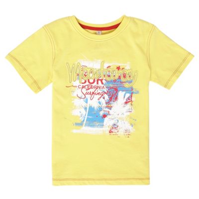 Mantaray Boys yellow palm tree print t-shirt