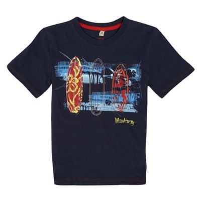 Boys navy surf board t-shirt