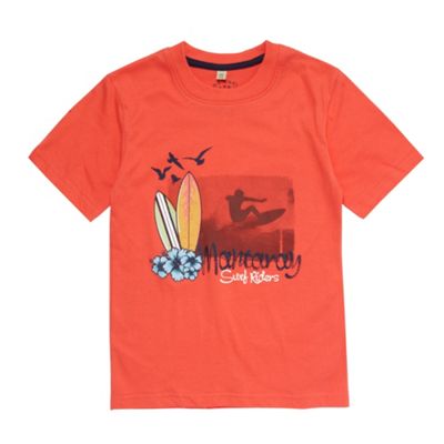 Mantaray Boys dark orange surf print t-shirt