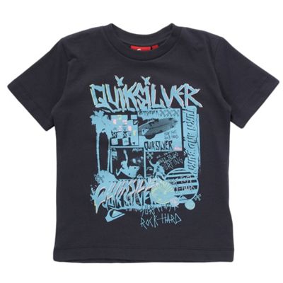 Quiksilver Boys navy logo print t-shirt