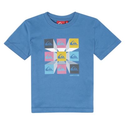 Blue boys logo print t-shirt