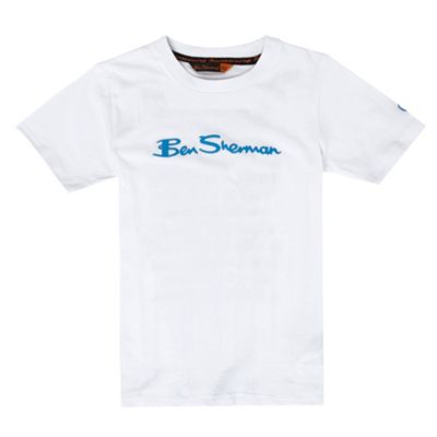 Ben Sherman White boys logo print t-shirt