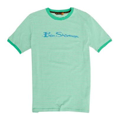 Ben Sherman Boys green stripe t-shirt