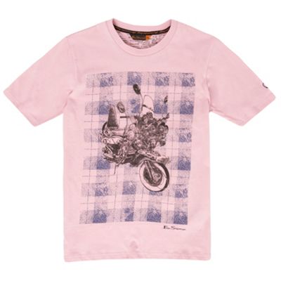 Ben Sherman Boys light pink motorbike t-shirt