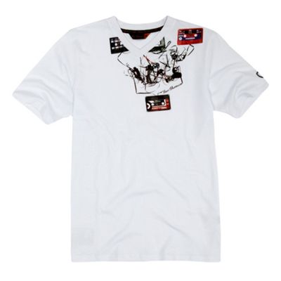 Ben Sherman Boys white tape t-shirt