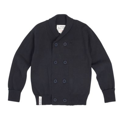 Boys Navy Double Breasted Cardigan