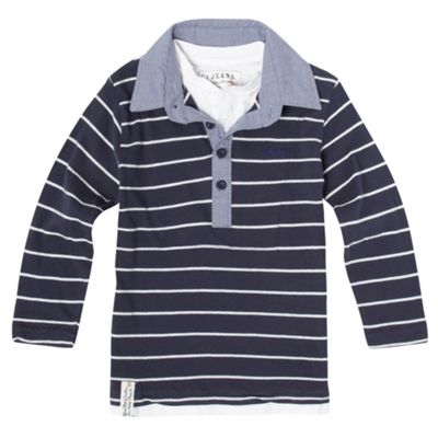 Boys navy mock-layer insert top