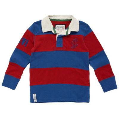 J by Jasper Conran Boys red and blue stripe rugby shirt