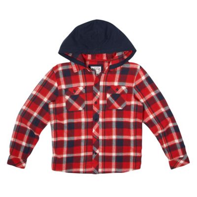 Boys Red Hooded Shirt