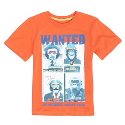 Boys orange Wanted t-shirt