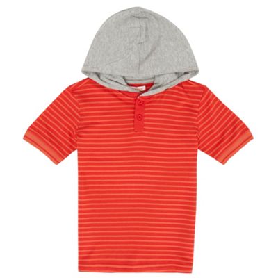 bluezoo Boys red hooded t-shirt