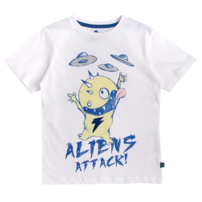 Boys White Alien Attack T-shirt