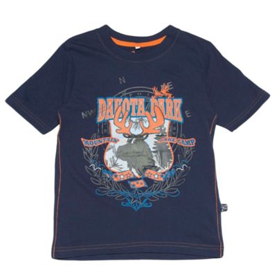 Boys navy Dakota park motif t-shirt